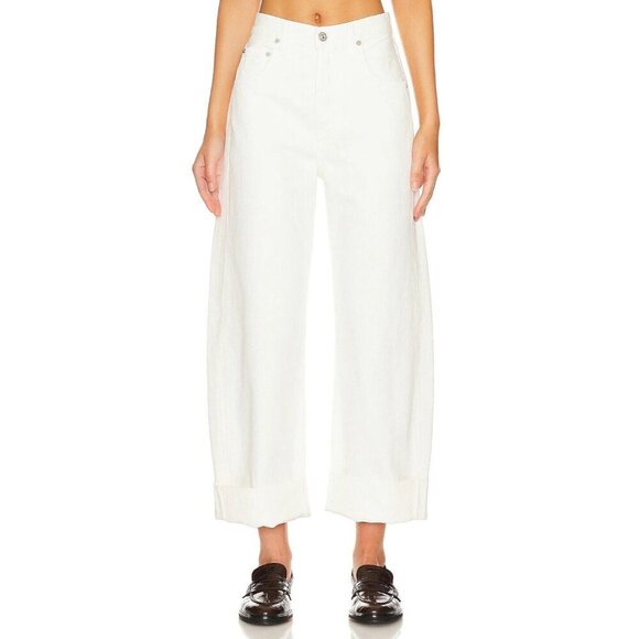 NWT Citizens of Humanity Ayla in Serene White Baggy Cuffed Crop Jeans 32